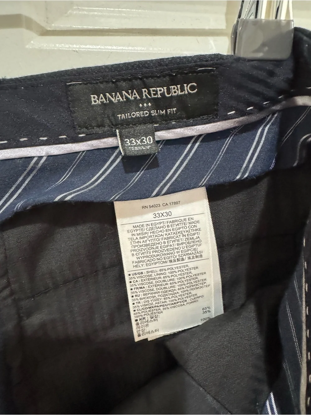 Banana Republic Men's Classic Black Dotted Dress Pants Size 33x30 Slim Fit